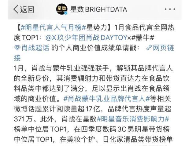 皇冠信用网登1_肖战登1月食品代言全网热度TOP1皇冠信用网登1，个人商业价值又创新高了